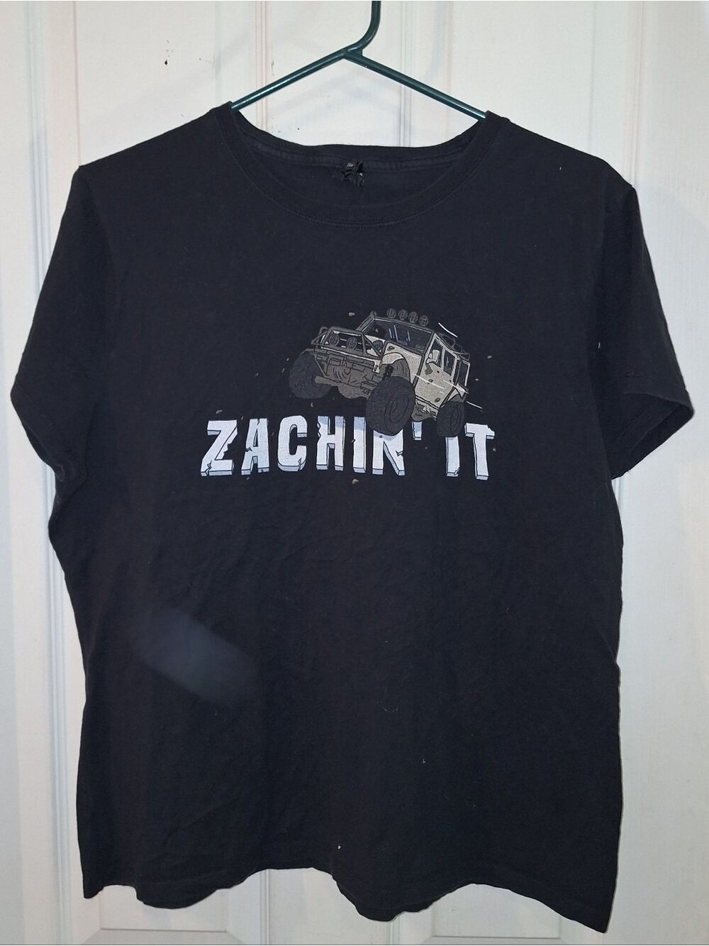 Adult Black Tshirt Truck 'Zachin' It' Graphic Tee